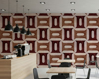 Modern Textured Geometries Clay Wallpaper mural with block effect shapes.