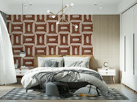 Modern Textured Geometries Copper Wallpaper mural for a studio wall., GD7894