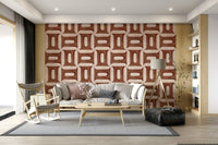 Modern Textured Geometries Copper Wallpaper mural for a flat lounge., GD7894