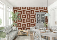 Modern Textured Geometries Copper Wallpaper mural for a living room wall., GD7894