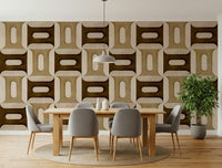 Modern Textured Geometries Earthy Wallpaper mural for a balanced interior.