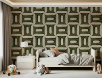 Sophisticated pattern wallpaper mural for a guest room wall décor update.