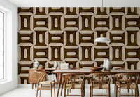 Rich brown shades wallpaper mural for an apartment hallway accent wall., GD7895