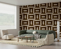 Earthy abstract shapes wallpaper mural for a professional office wall., GD7895