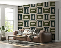 Modern Textured Geometries Winter Wallpaper mural with a matt finish texture.