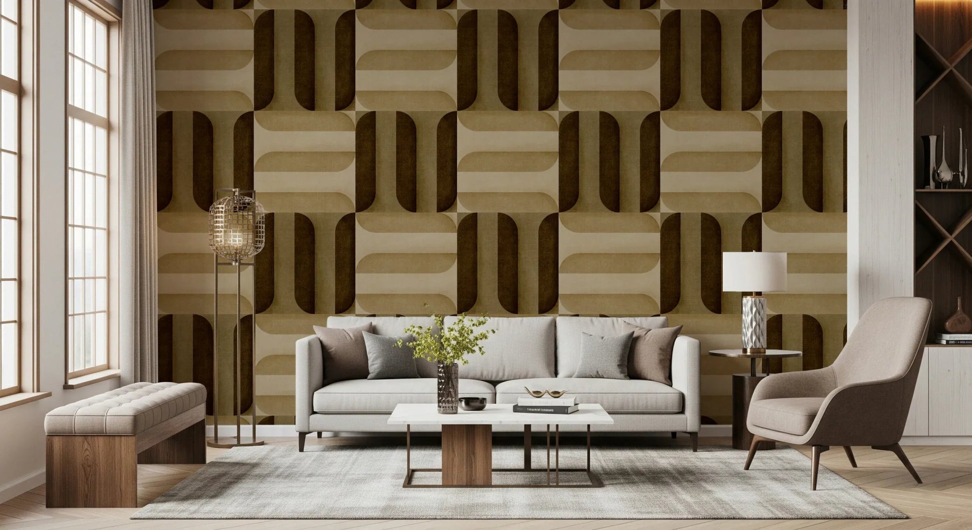 Modern Textured Signs Earthy Wallpaper⁠