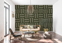 Modern Textured Signs Olive Wallpaper⁠