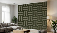 Modern Textured Signs Olive Wallpaper⁠