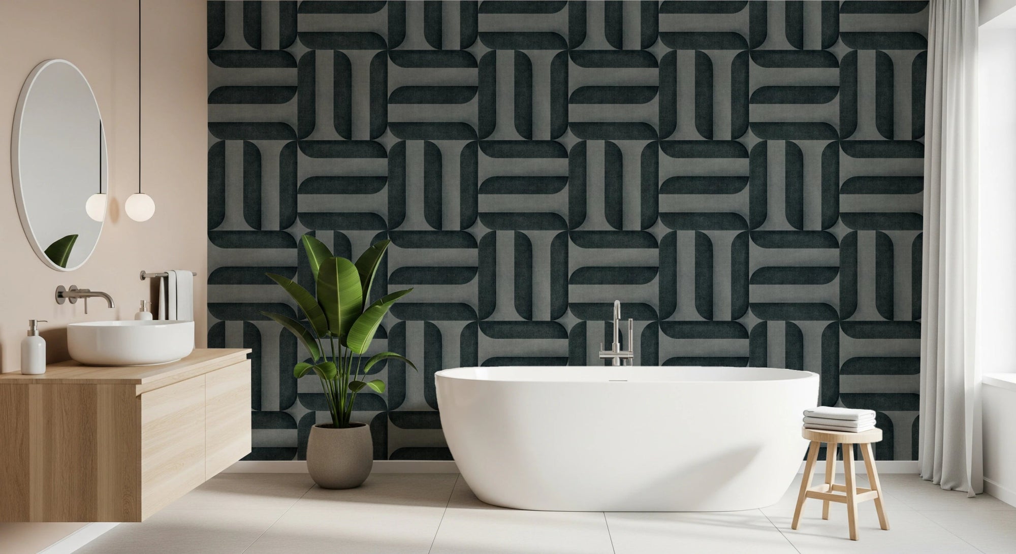 Modern Textured Signs Vintage Denim Wallpaper for an urban living room., GD8084