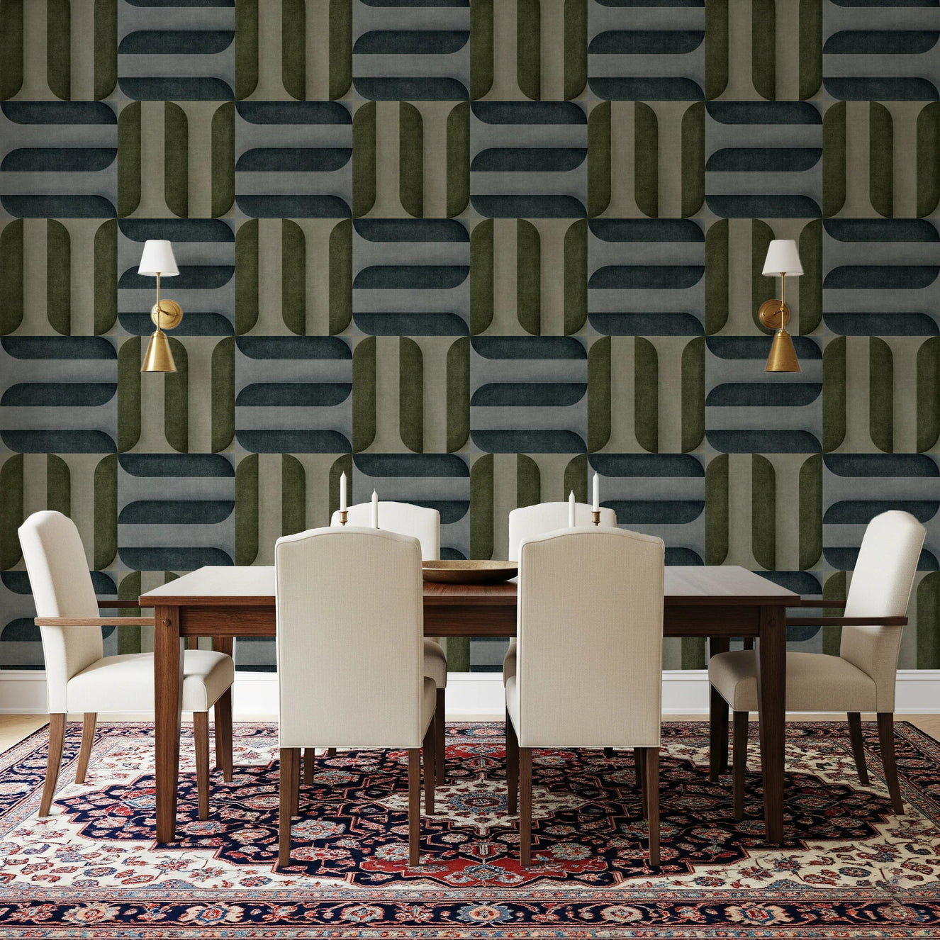 Modern textured winter wallpaper in Dining room with a calm seasonal surface