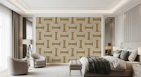 Modern Textured Tiles Camel Wallpaper⁠