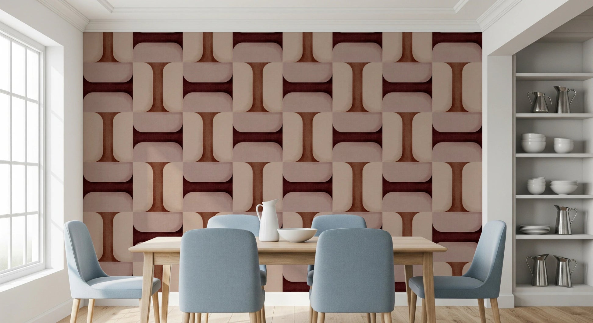 Modern Textured Tiles Clay Wallpaper⁠