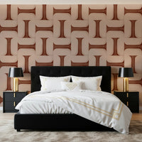 Modern Textured Tiles Copper Wallpaper⁠