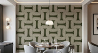 Modern Textured Tiles Olive Wallpaper⁠