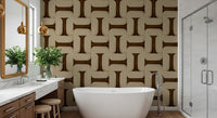 Modern Textured Tiles Umber Wallpaper⁠