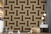 Modern Textured Tiles Umber Wallpaper⁠