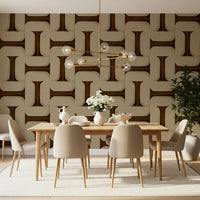 Modern Textured Tiles Umber Wallpaper⁠