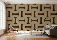 Modern Textured Tiles Umber Wallpaper⁠