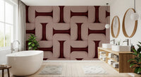 Modern Textured Tiles Wine Wallpaper⁠