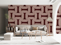 Modern Textured Tiles Wine Wallpaper⁠