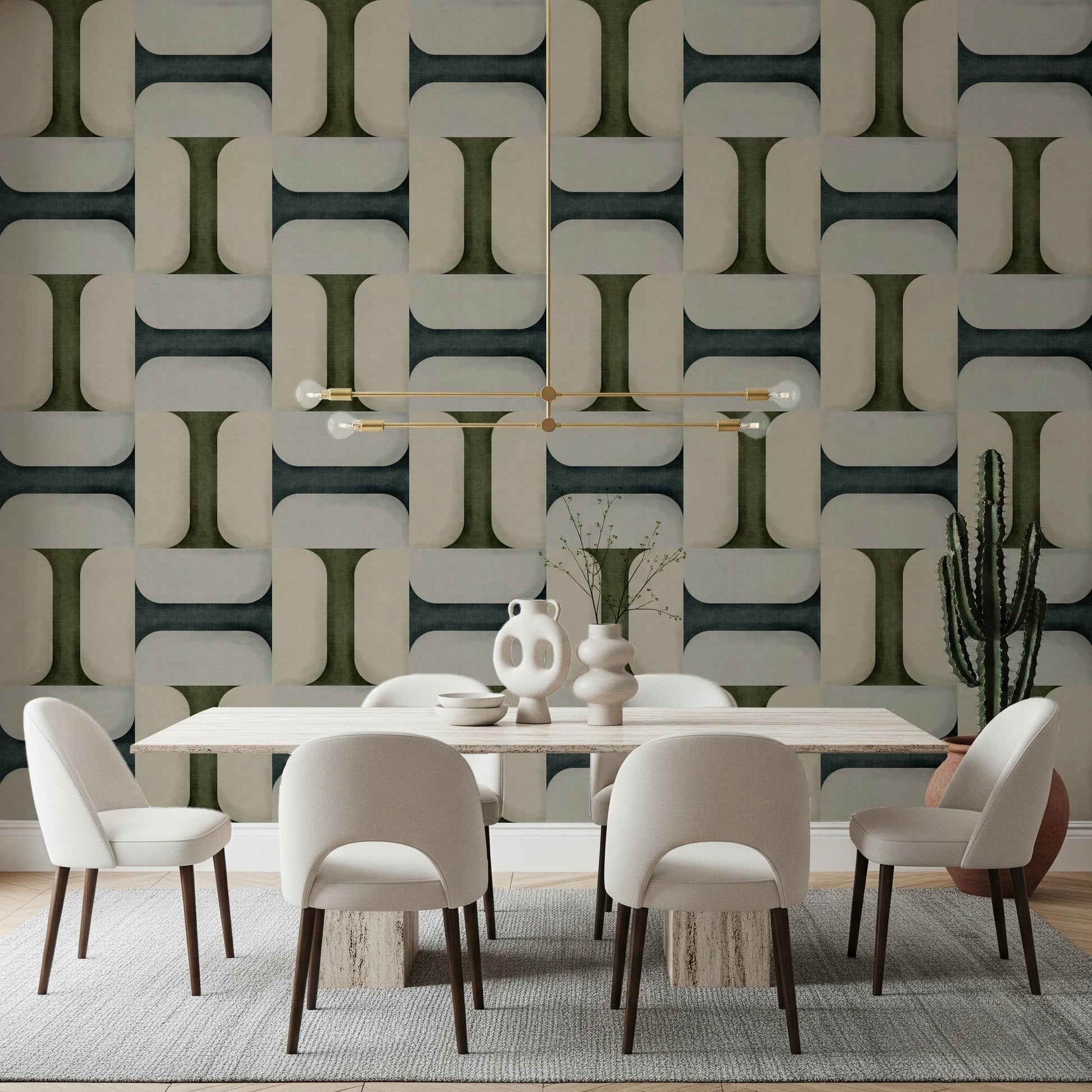 Modern Textured Tiles Winter Wallpaper⁠