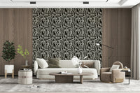 Graphic wall Modern Tribal Maze Wallpaper covering style.