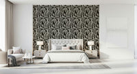 Interlocking line Modern Tribal Maze Wallpaper texture.