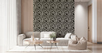 Contemporary tribal Modern Tribal Maze Wallpaper repeating pattern.