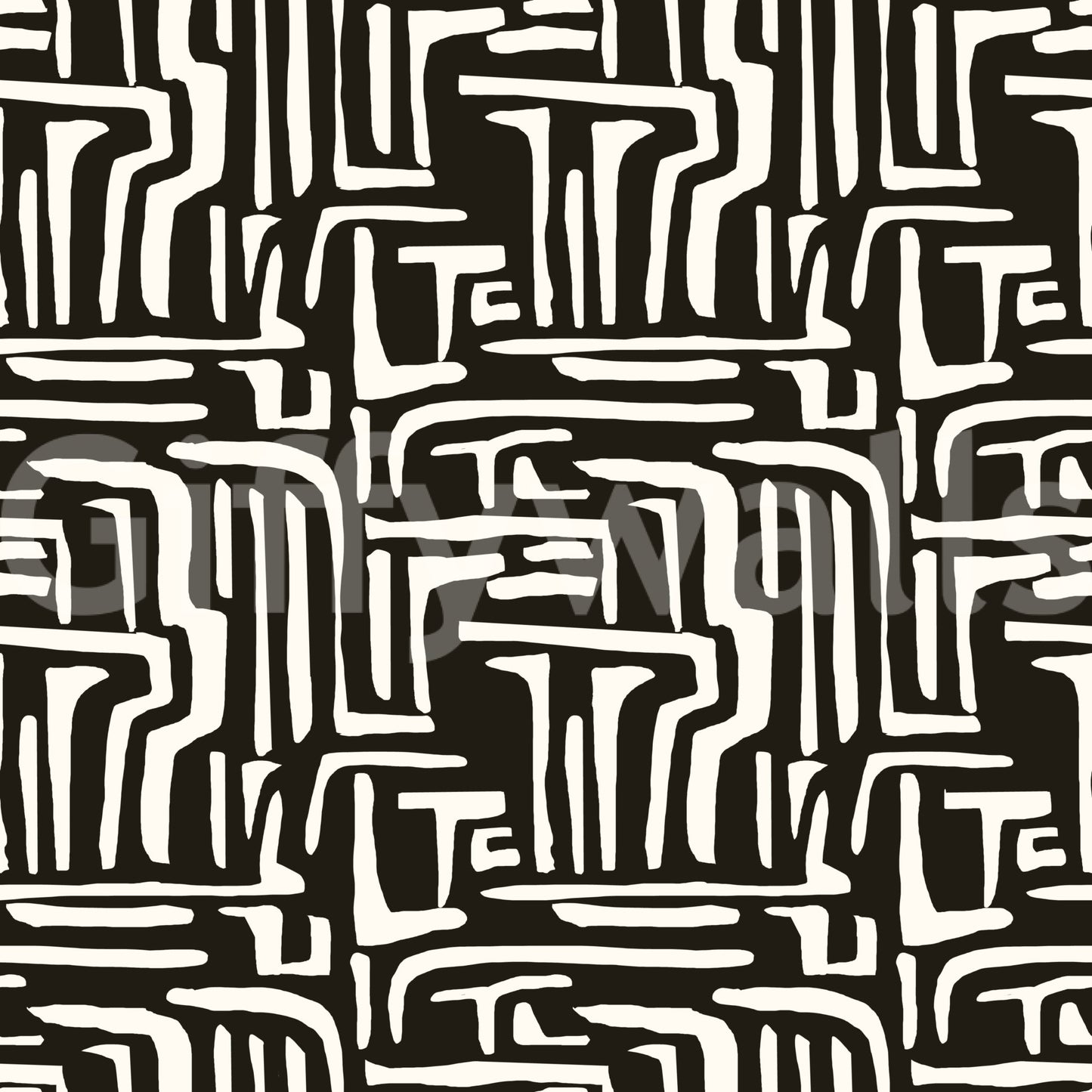 Abstract modern Modern Tribal Maze Wallpaper lines image.