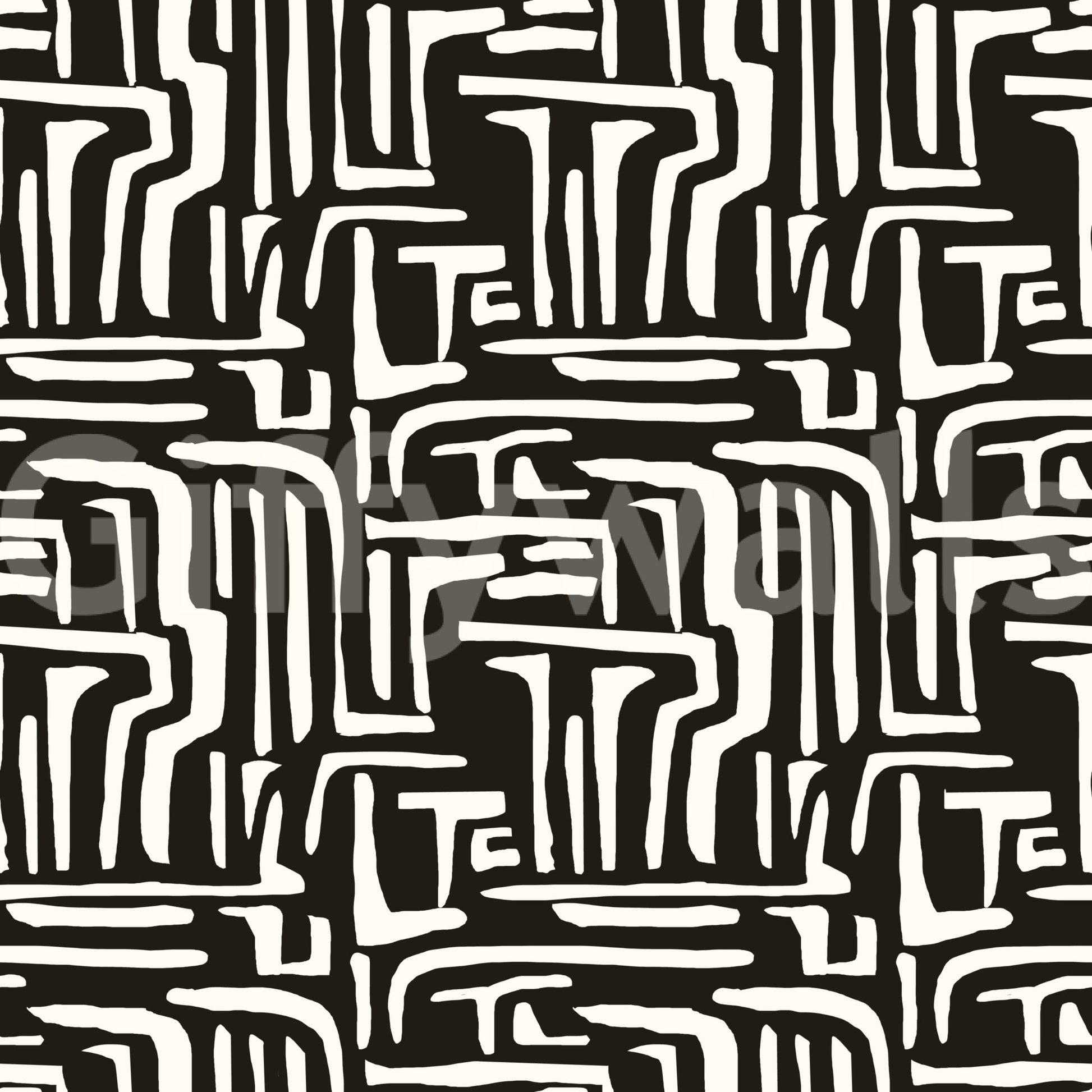 Abstract modern Modern Tribal Maze Wallpaper lines image.