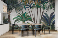 Elegant tropical botanical wall mural
