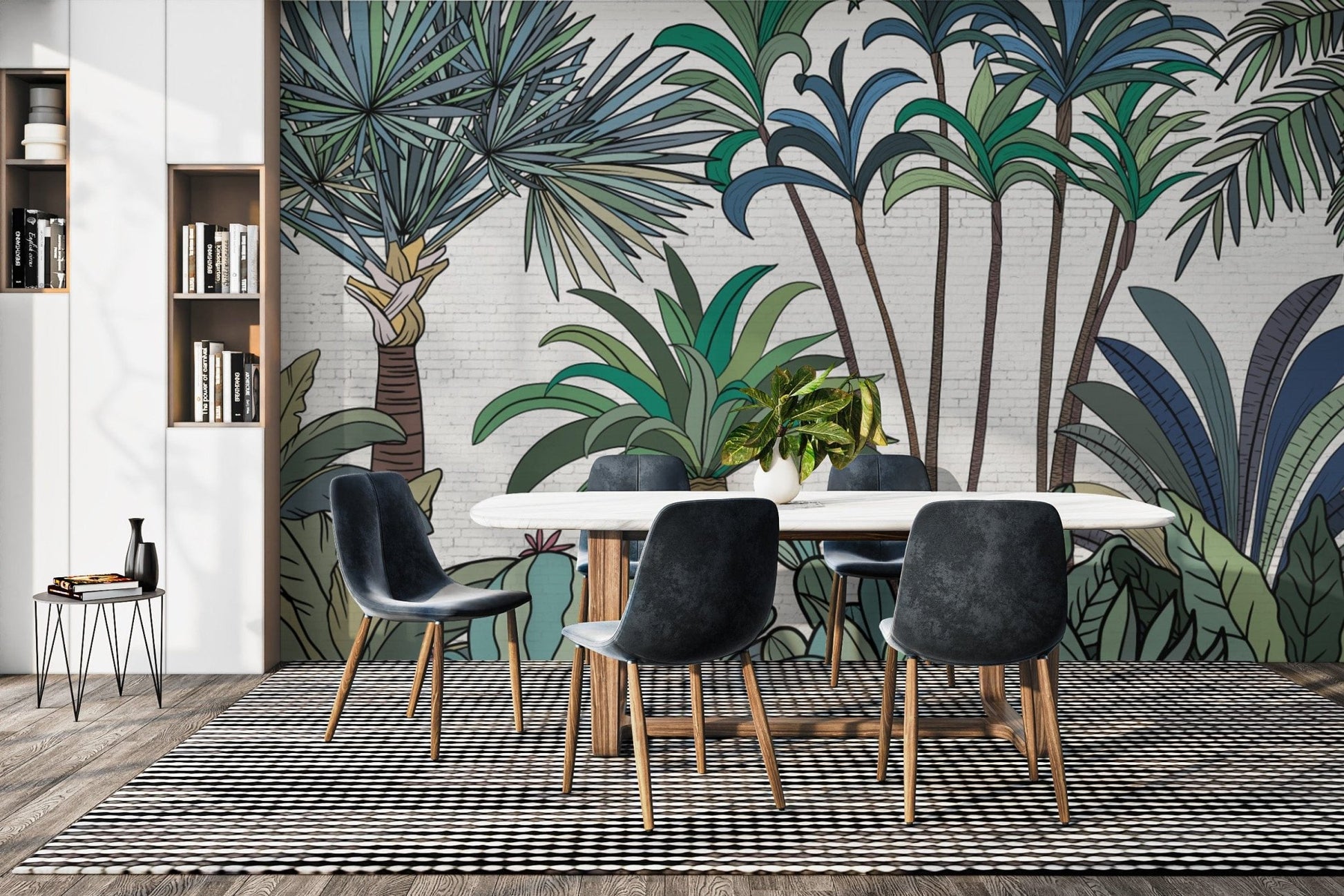 Stylized vintage palm tree wallpaper
