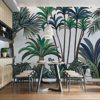 Vintage-inspired palm leaf wallpaper
