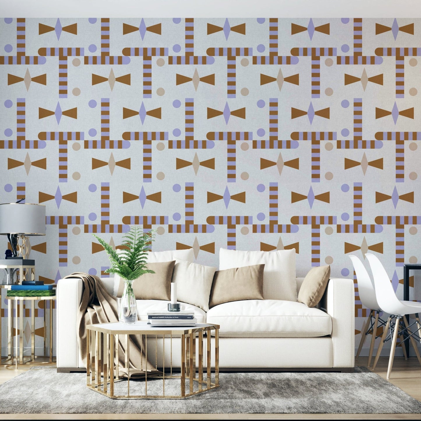 Muted tones woven texture wallpaper design

