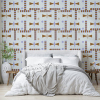 Textured geometric woven wallpaper pattern

