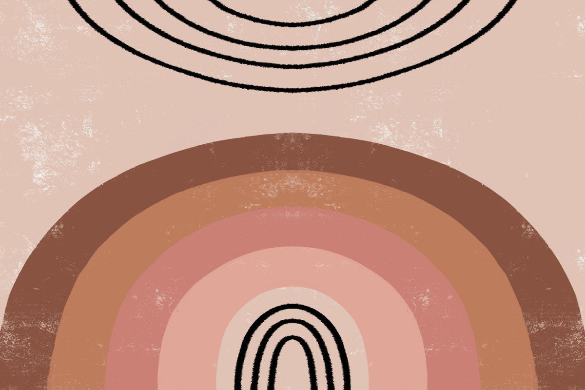 Brown Boho Kids Rainbow Wallpaper Mural