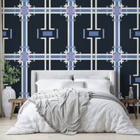 Modernist Grid mural wallpaper full pattern

