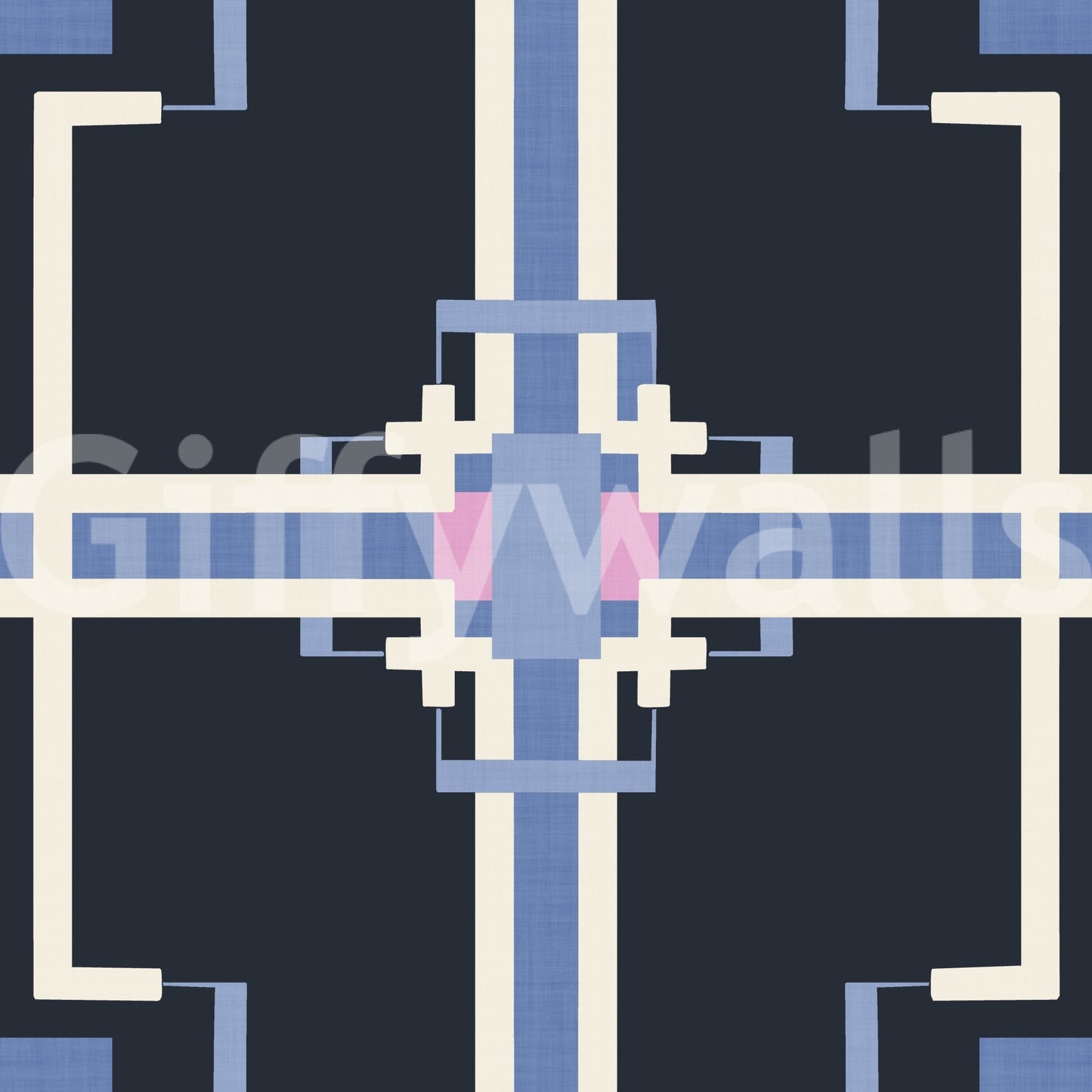 Neutral grid wallpaper for modern spaces

