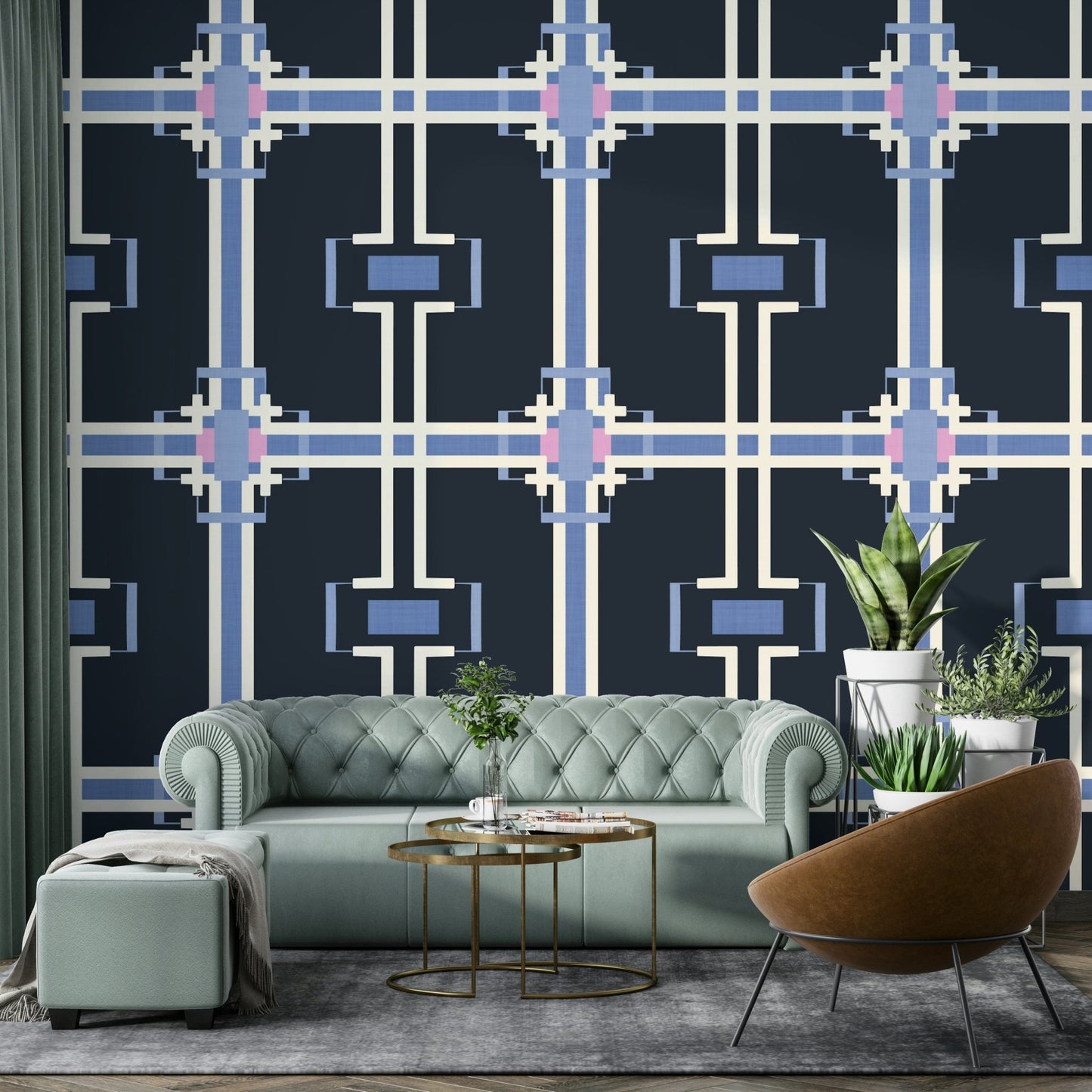 Black and white grid pattern wallpaper

