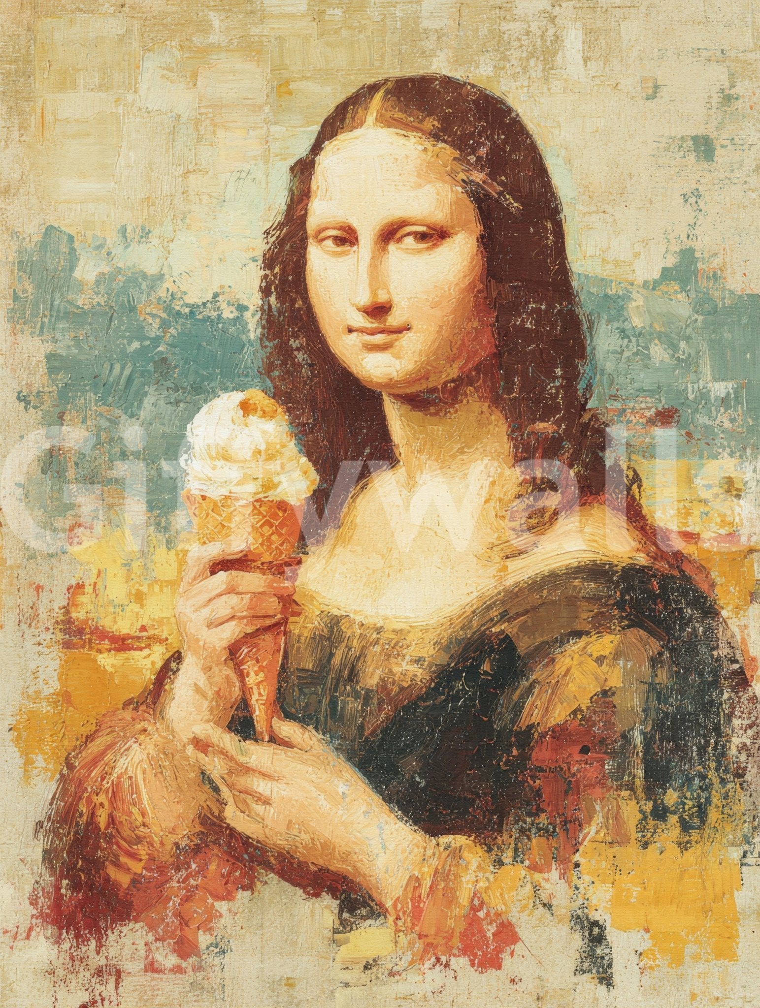 artistic and humorous portrait mural

