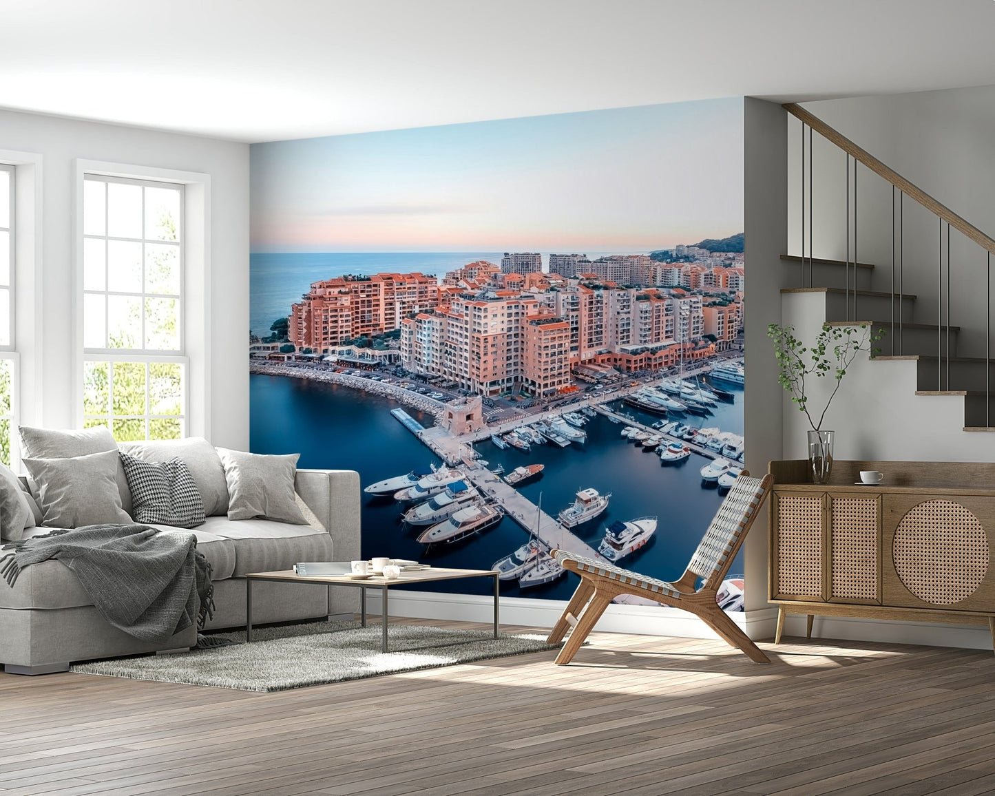 Mediterranean coast view Monaco Marina View Wall Mural.