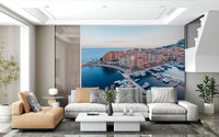 Riviera resort buildings Monaco Marina View Wall Mural wall art.