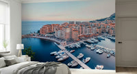 Elegant port yachts Monaco Marina View gorgeous large-format wallpaper.