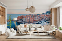 Beautiful Mediterranean scene Monaco Marina View Wall Mural, unique water scene.