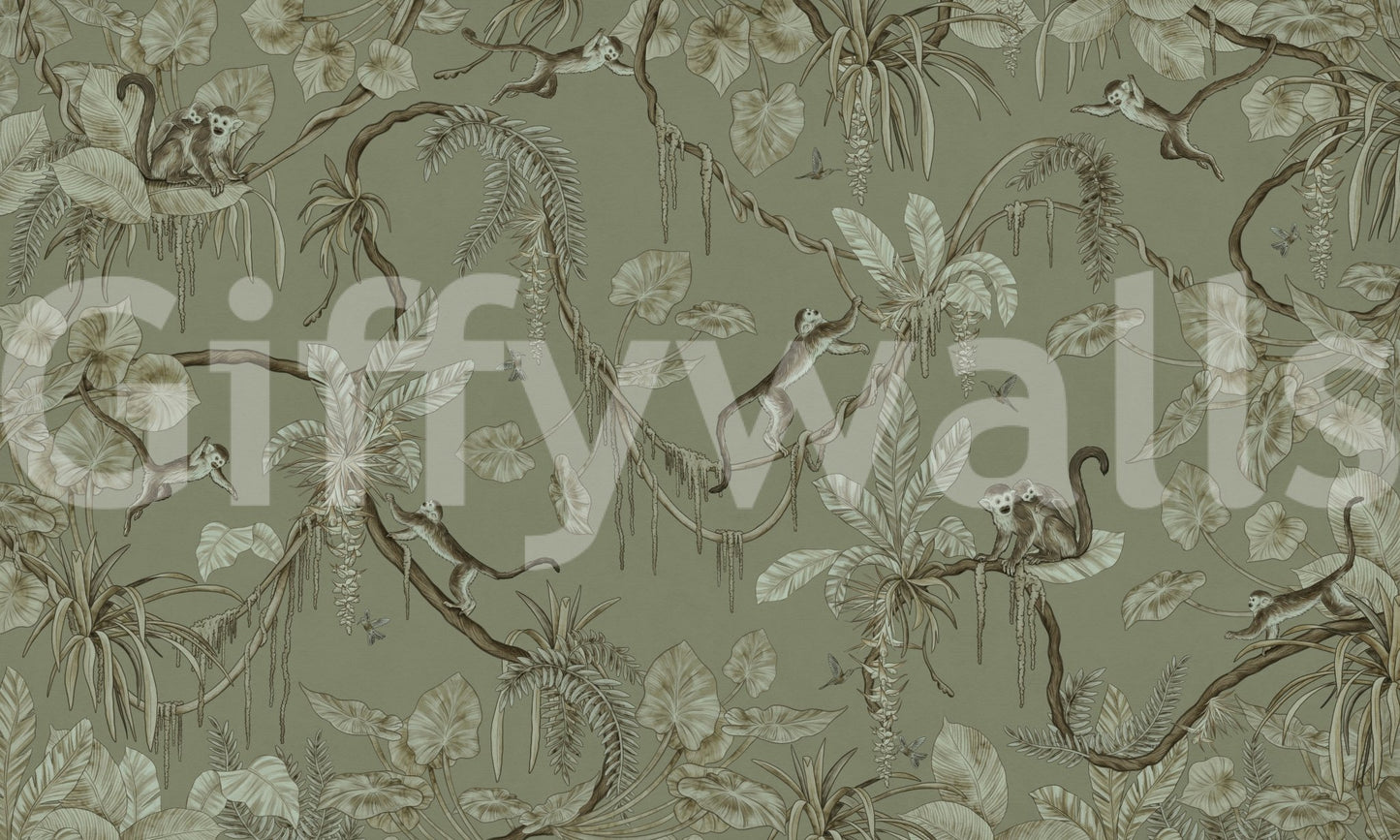 Monkey Business Jungle Wall Mural