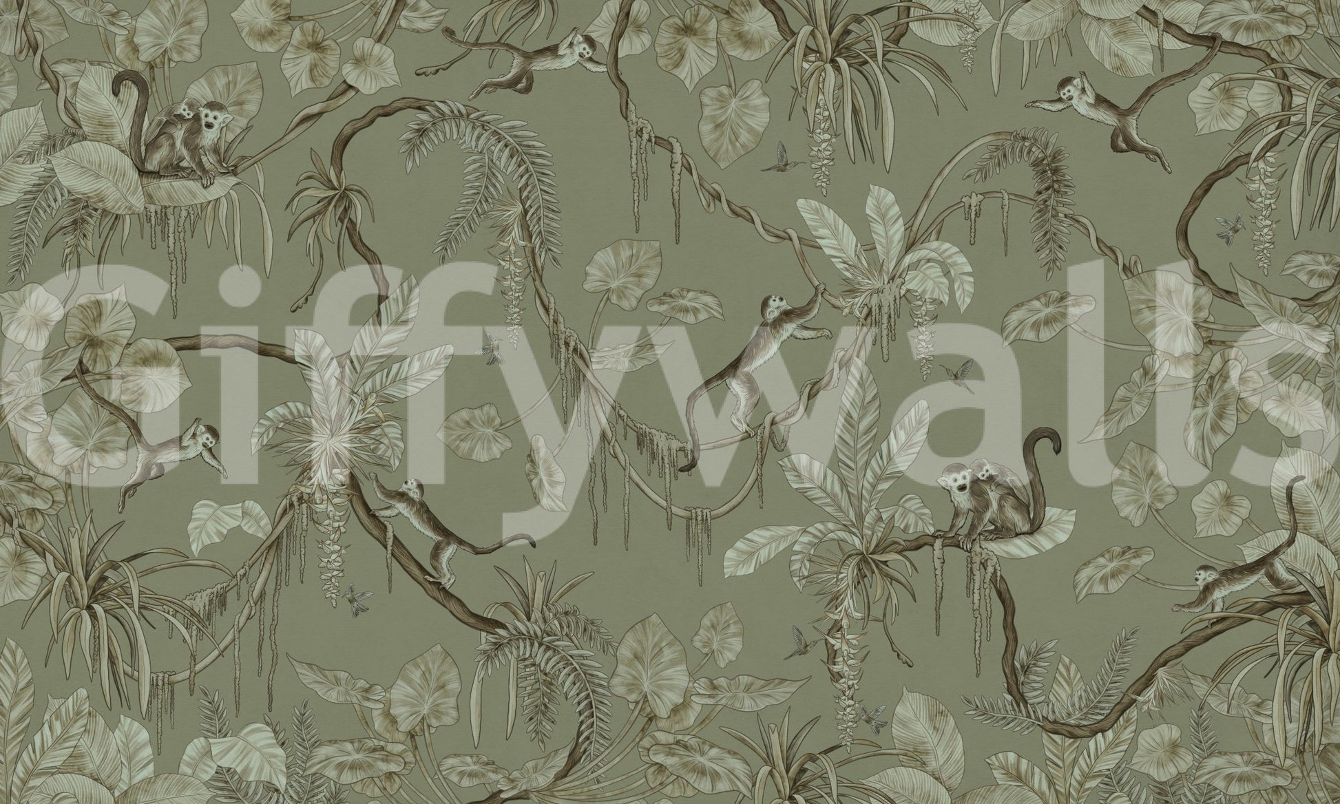 Monkey Business Jungle Wall Mural