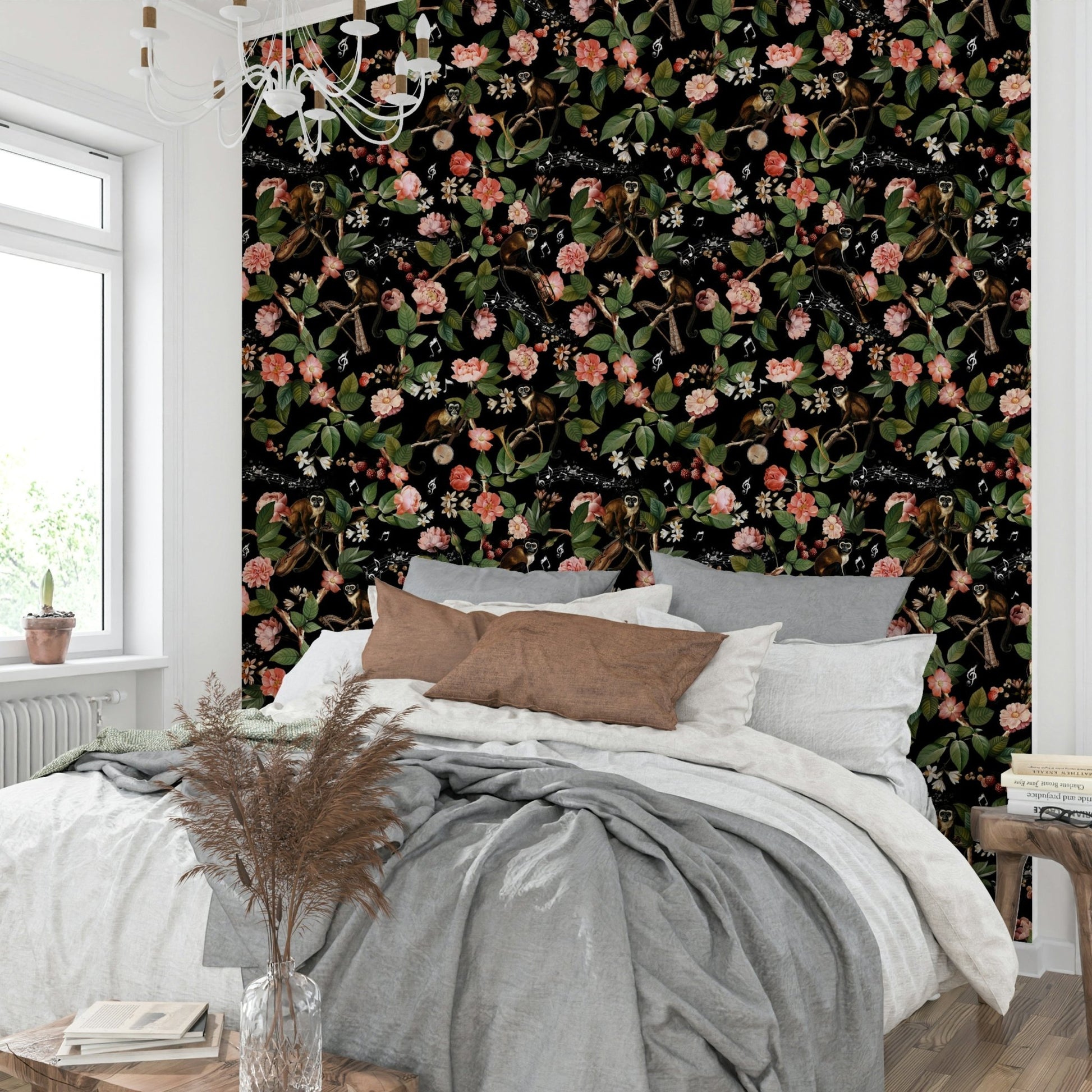 Whimsical monkey art with a melody theme for walls., GD1423