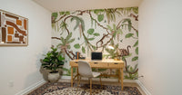 Stylish dining area featuring the Monkey Business Wall Mural.