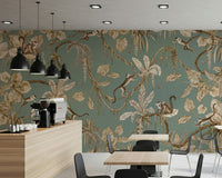 Stylish kitchen area featuring the Monkey Business Wallpaper Wall Mural.