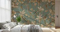 Rich tropical leaves pattern of the Monkey Business Wallpaper Wall Mural.